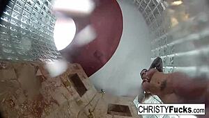 hot shower fun with christy dahlia and ivan