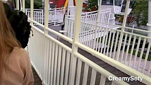 i barely swallowed hot cum in risky public sex on ferris wheel