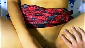 The innocent girl next door seduces her neighbor, unaware of the surveillance cameras capturing their intimate encounter