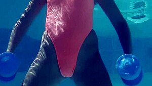 Flexible teen Micha's sexy underwater gymnastics workout