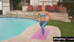 i can't stop watching jillisa lynn, hot blonde, workout naked outdoors!