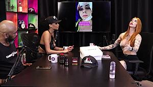 Glamour-Paar in durchsichtigem rotem Dessous