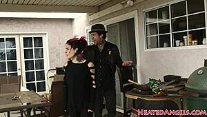 curvy goth cum sprayed all over her bigtits