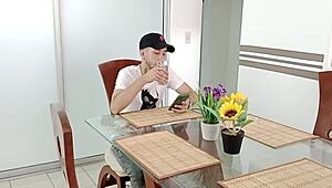 i showed my big ass to my boyfriend's stepbrother to get him excited and he fucked me