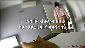 In this femdom chastity cuckold story, the wife dominates her husband in stockings and more.