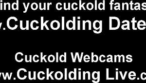 Amazing big-titted babe dominates loser in femdom cuckold session