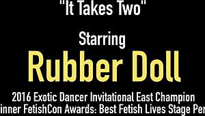 hey, check ava addams banging that rubberdoll dildo in latex