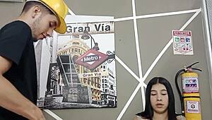 Technician Sucks Vayoleth's Natural Tits Before Fucking