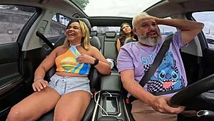 Naked Novinha Fucking in Car Streets