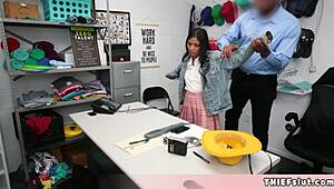 Petite Asian Chick Caught Stealing Lingerie Gets Nailed