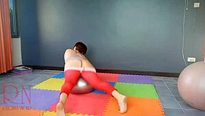 Nude Yoga with Regina Noir in Gym Leotards Session