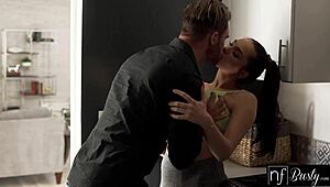 Busty Brunette MJ Fresh Seduces BF for SENSUAL BJ AND FUCK!