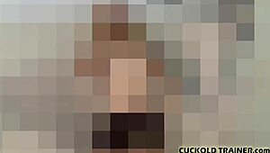 Amazing big-titted babe dominates loser in femdom cuckold session