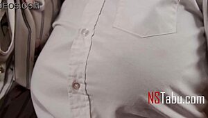 les teacher seduces ebony teen after seein her bigger tits, damn!