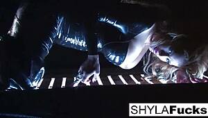 Shyla's Smoking Fetish Displayed in Solo Blonde Action