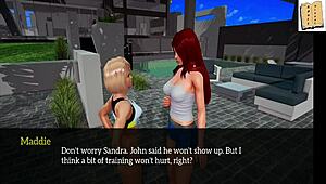 my new family game with redhead brunette