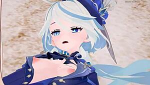 Furina's Passionate Beach Fucking in Genshin Impact