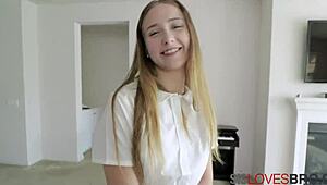 My step sister Audrey Hempburne seduces me with her big tits and rides hard