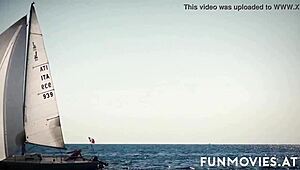 chesty gina taking two dicks outdoors