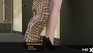 In the game world, anime characters engage in anal sex by the pool