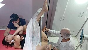 Heart-Pounding Moment as Husband Watches Wife with Naughty Gynecologist