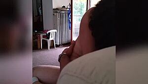 i relax on sofa with boyfriend in homemade cowgirl ride