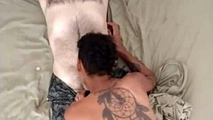 Blowjob to start the day with a hairy macho