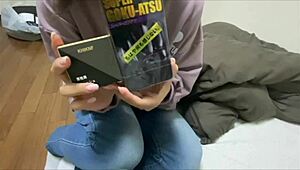 Quirky girlfriend gifts thick condom to quick boyfriend