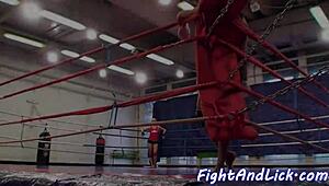 Pussylicking Euro Dykes Wrestle in Close-Up Oral Fun