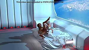 3d Sexy Sci-Fi Dickgirl Android Plays With A Hot Woman In The Space Station