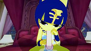 Ankha enjoys a high-quality sexual encounter in the bedroom