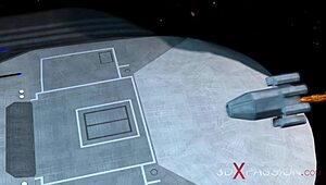 3d Sexy Sci-Fi Dickgirl Android Plays With A Hot Woman In The Space Station