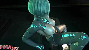 futa3dx - futanari cyberpunk babe with big tits drilled by huge cock