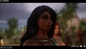 lesbian trio gets wild on beach in hentai