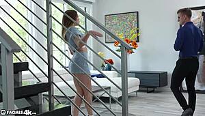 katie takes multiple facials from big dicks to save the sale.