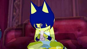 i'm ankha, riding a nice cock in the bedroom, creampie