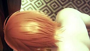 Japanese anime and manga-inspired gay porn featuring crossdressing sissy Zelda giving a handjob and blowjob to Link