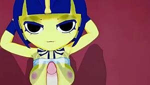 Ankha enjoys a high-quality sexual encounter in the bedroom