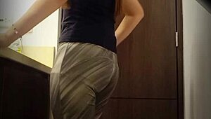 Spying on Cute Milet in Bathroom Hidden Cam