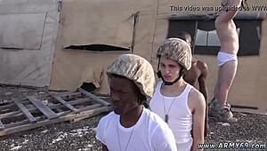 watching army guys masturbate in fatigues, then hot men fuck on couch