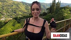 Cosplayer wants big cocks while walking alone!