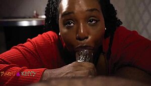 BBW gets a deepthroat facial in hot threesome