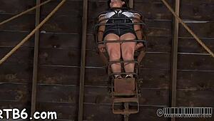 Lovely girl gets punished with a big rod