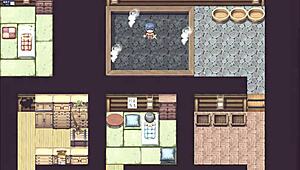 Tanned girl Natsuki gets cum inside her ass in public hentai game