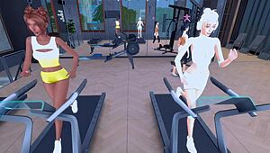 Are lustful lesbian sluts having dirty sex in the gym?