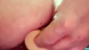 Dildo in my ass opens like a flower during masturbation