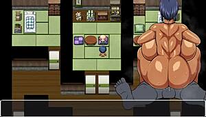 Tanned girl Natsuki experiences wild public action in hentai game