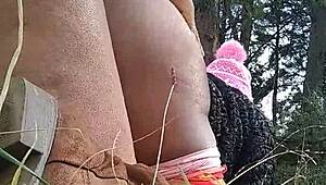 Real outdoor sex with an older woman behind an east side gas station