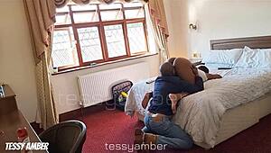 i seduced a handyman in hotel room flashing my ass