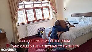 i seduced a handyman in hotel room flashing my ass